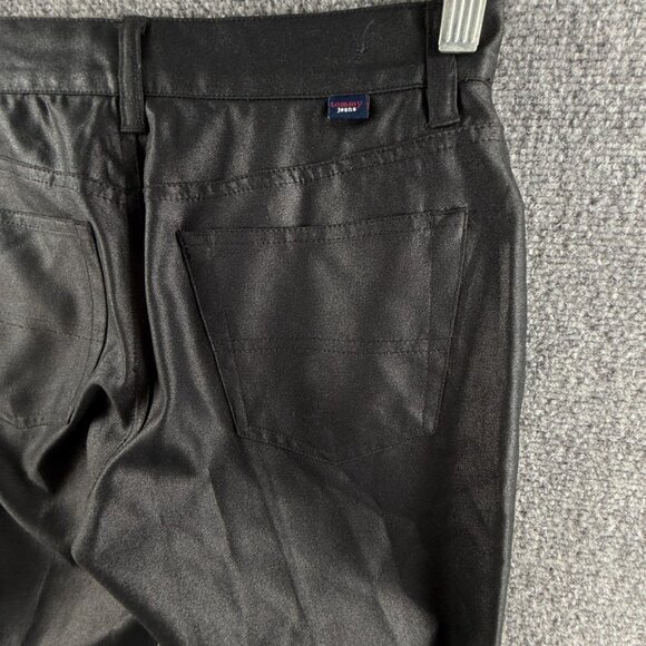 Tommy Jeans Black Size 1 Small Shiny Pants Pockets Club Leather-look ACTL 26X25 - Picture 13 of 16